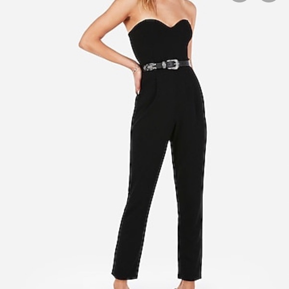 Express Pants - Express strapless sweetheart neck jumpsuit